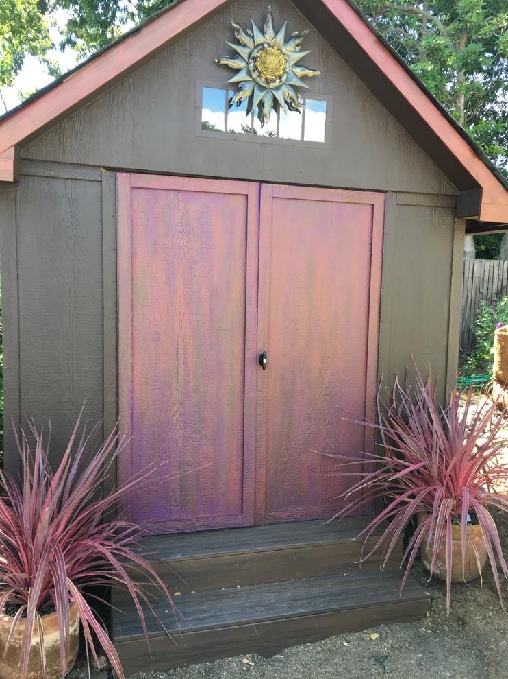 "She Shed" with Artistic Faux Finish Doors Traditional Shed Other