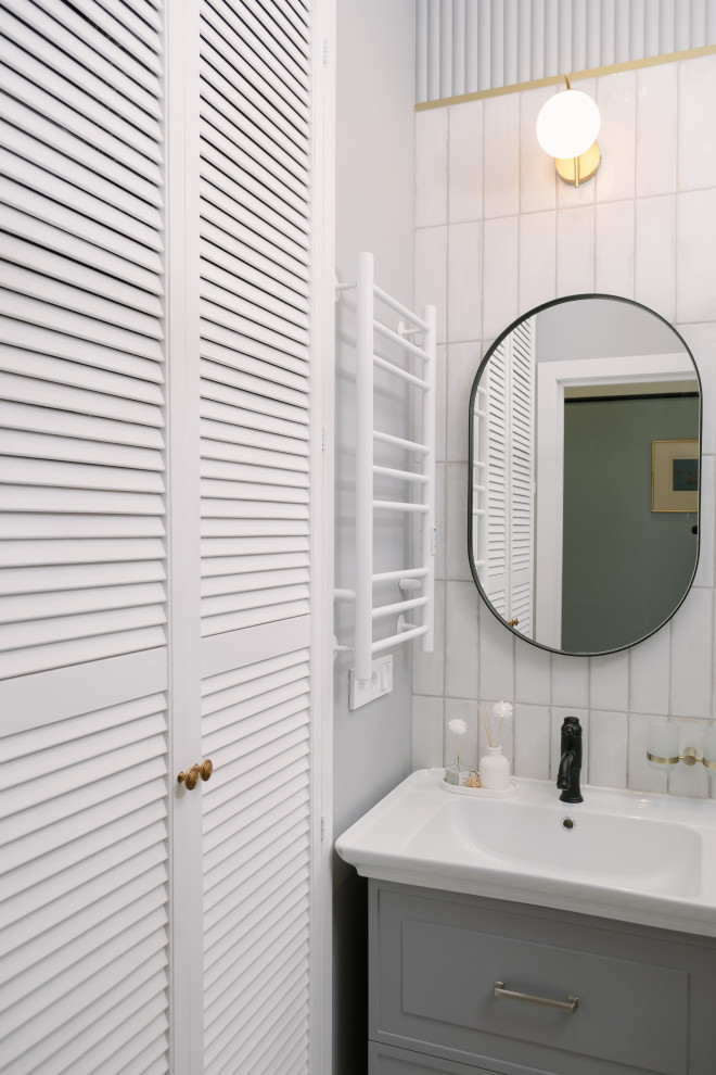 Реализация проекта в старом фонде СПб, квартира с камином.