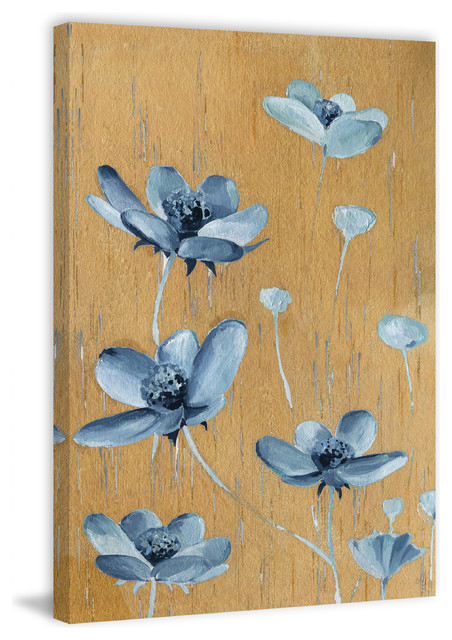 "Floating Flowers II" Painting Print on Wrapped Canvas - Contemporary