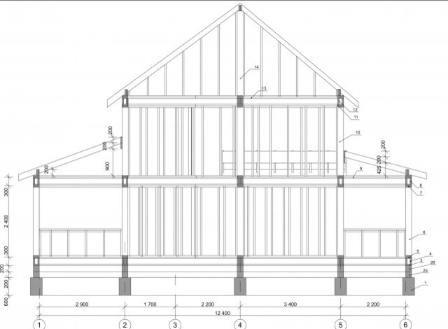 Каркасный индивидуальный дом на бетонном ленточном фундаменте [016.14]