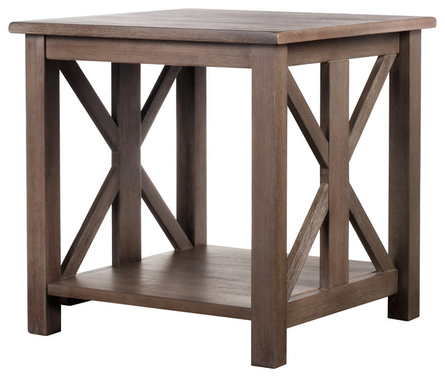 Rustic Farmhouse Style East End Table Weathered Gray Rustic Farmhouse Style East End Table Weathered Gray Transitional Side Tables And By Vibrant Furnishings