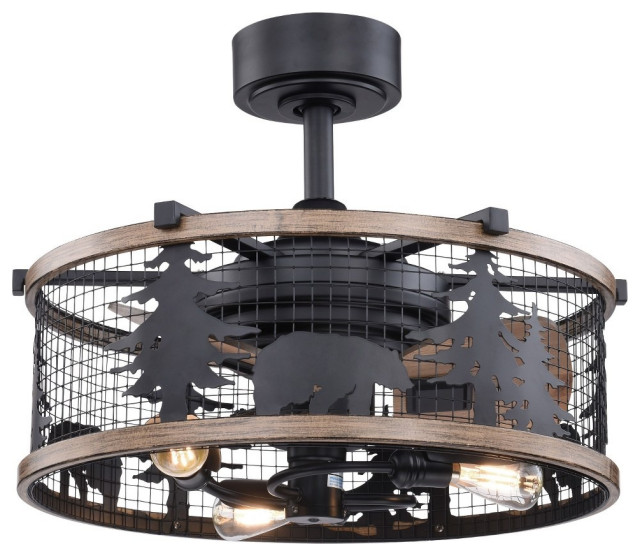 Vaxcel F0068 Kodiak 3 Light Ceiling Fan In Rustic Style 18 And 21 Flush Mount Lighting By Hedgeapple Houzz Vaxcel F0068 Kodiak 3 Light Ceiling Fan, Deer Antler Ceiling Fan Menards