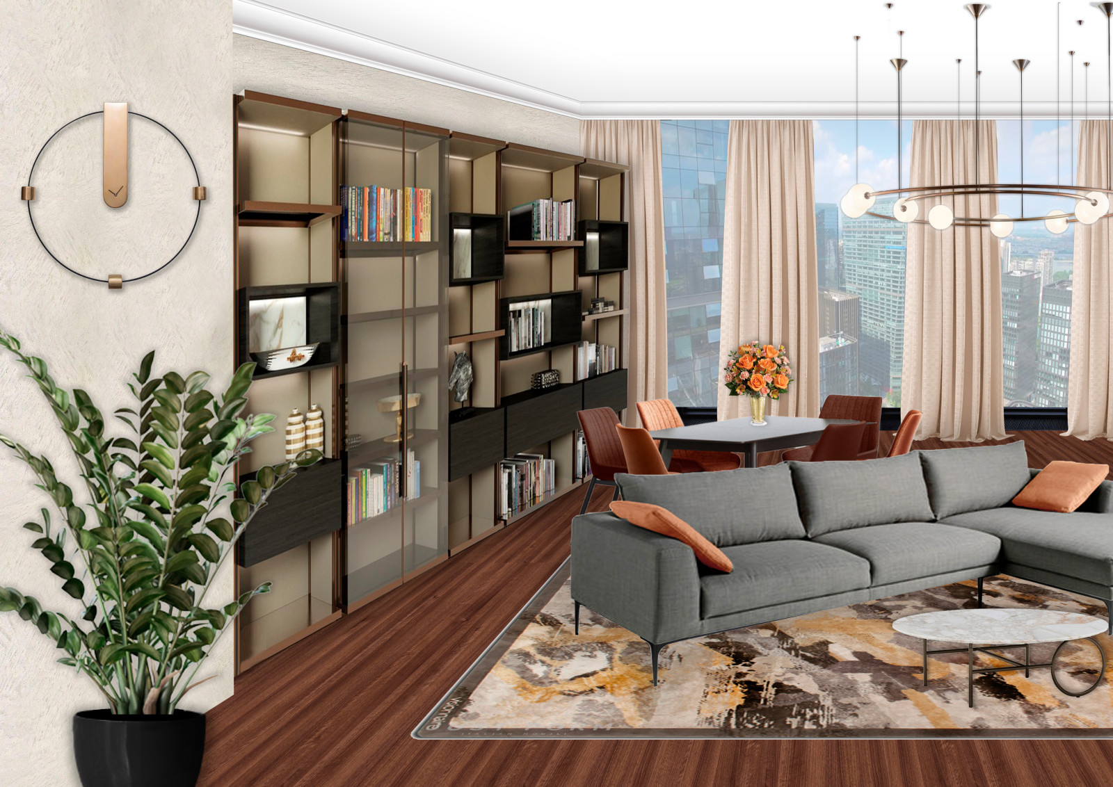 3D коллаж Гостиной для Проекта "Две стихии"