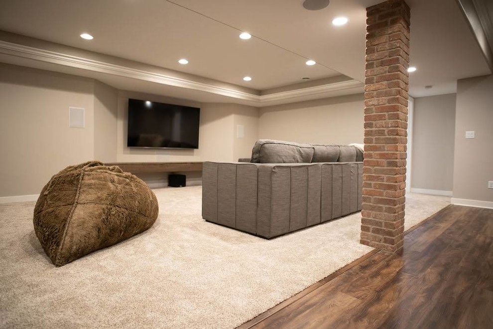 Mountain style basement photo in Milwaukee