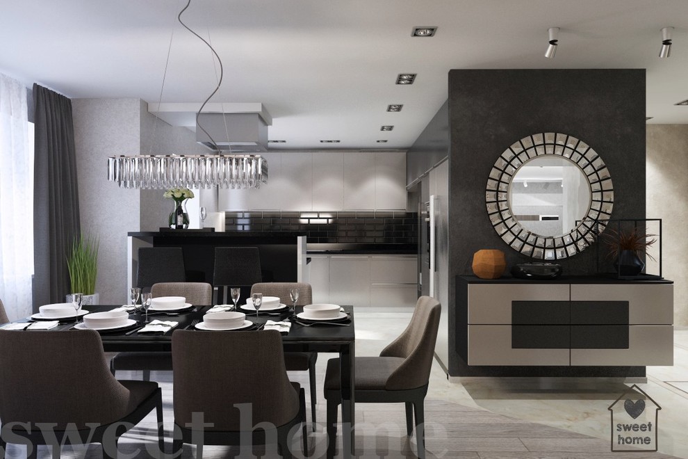 минимализм, две совмещенные квартиры