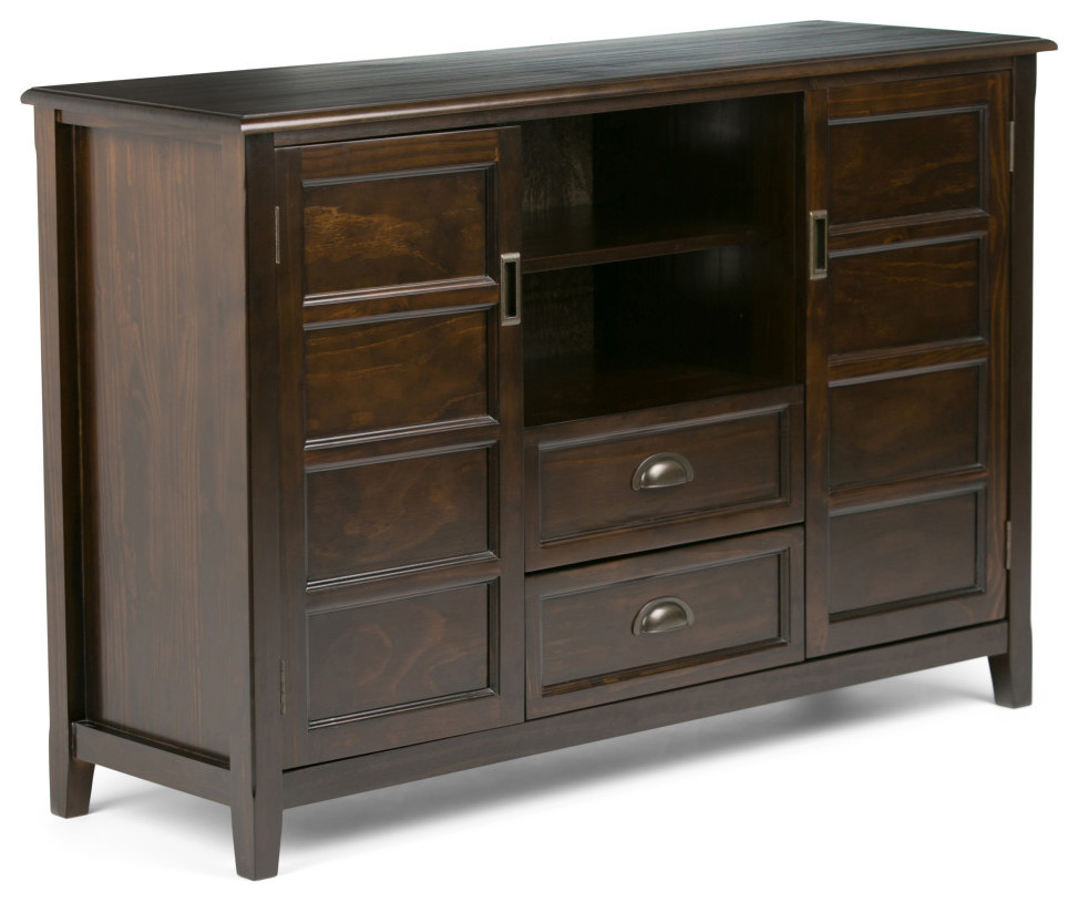 Burlington Solid Wood Tall TV Media Stand For TVs up to 60" Transitional Entertainment