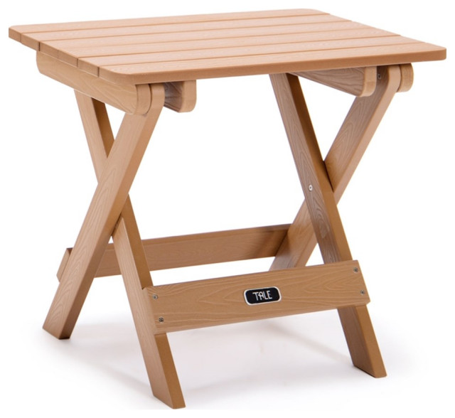 CRO Decor Adirondack Portable Folding Side Table Square Plastic Wood