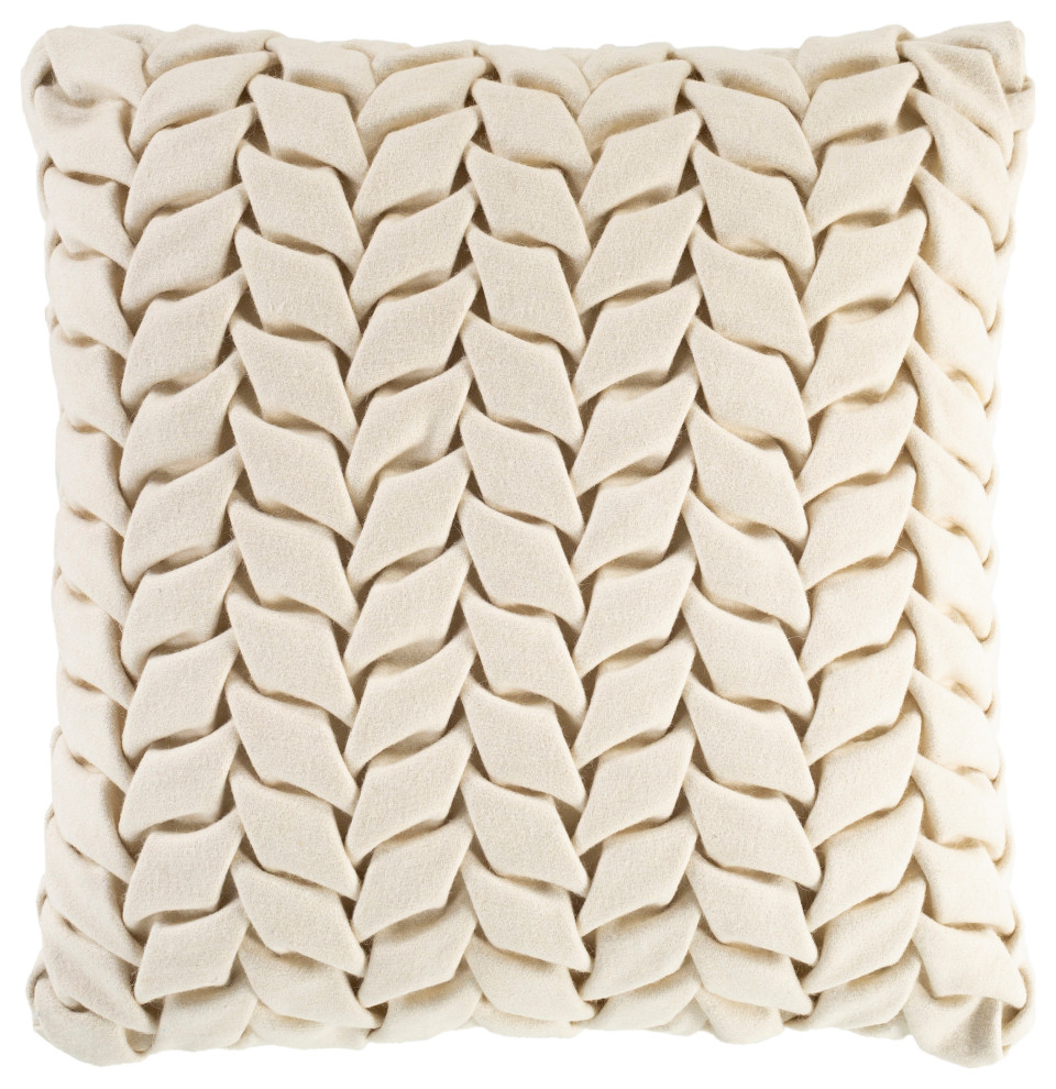 Home Decor Cream Weave Pillow Cover