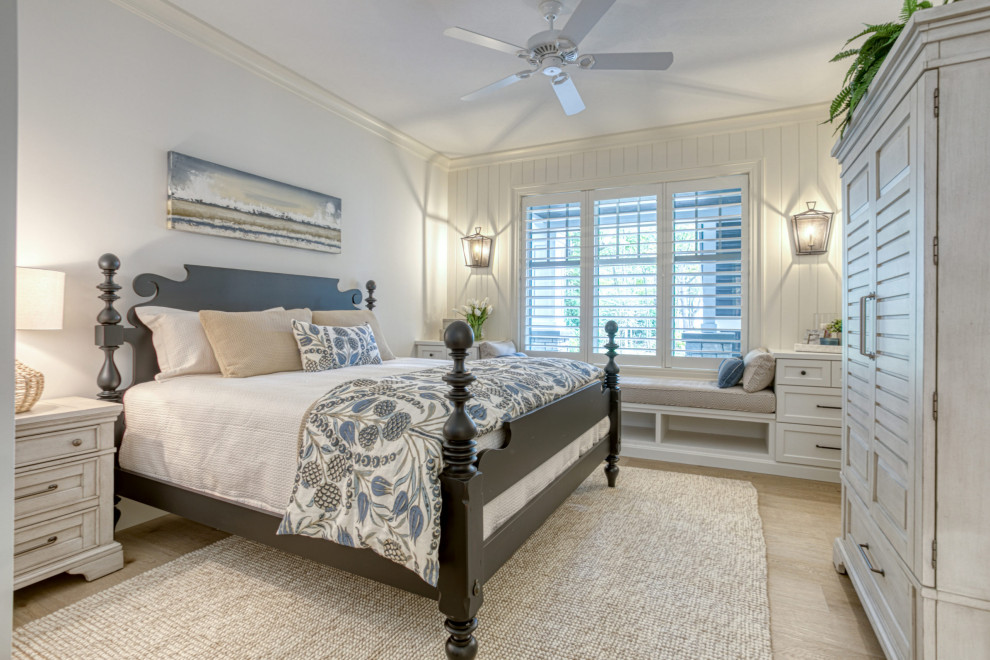 Beach style bedroom photo in Other
