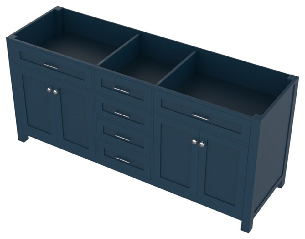 Norwalk 72 inch DOUBLE Vanity BLUE with No Top - Transitional ...