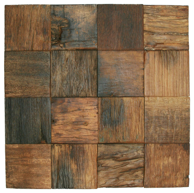 Reclaimed Boat Wood Tile 3 X, Barn Wood Tile
