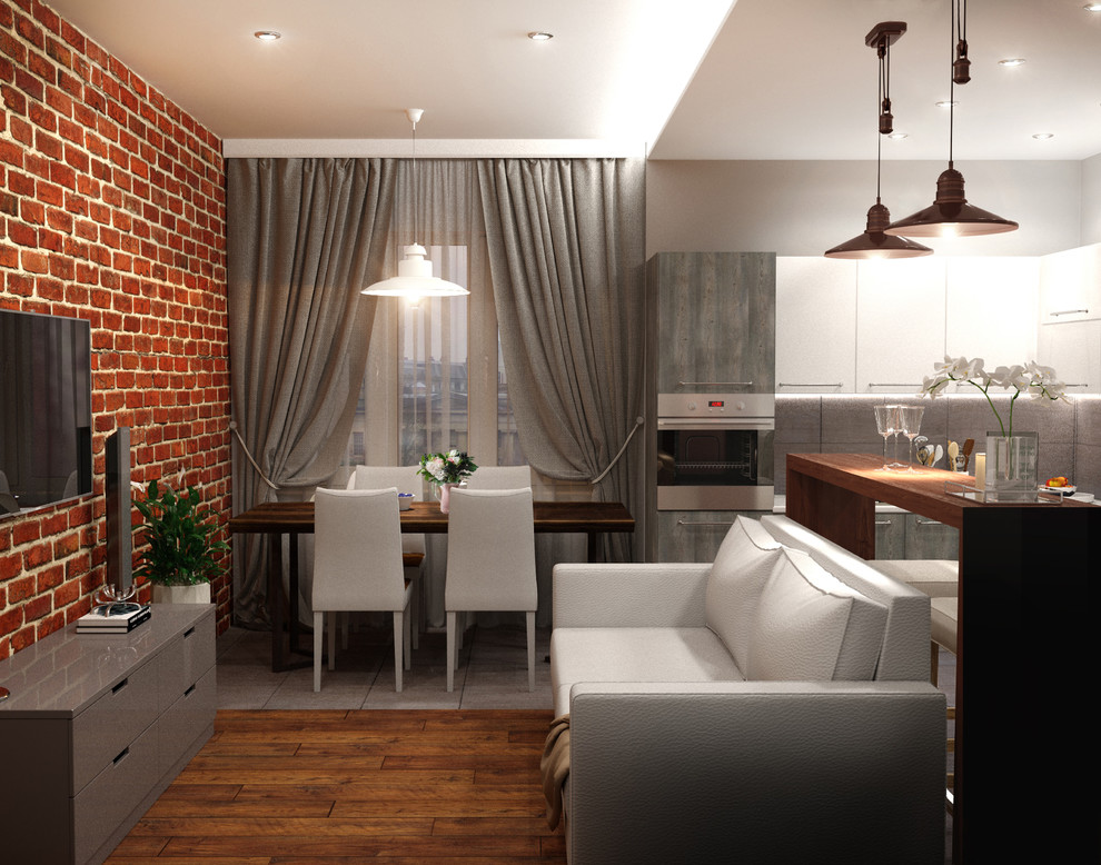 Проект жилой квартиры на улице Выборгская "легкий лофт"