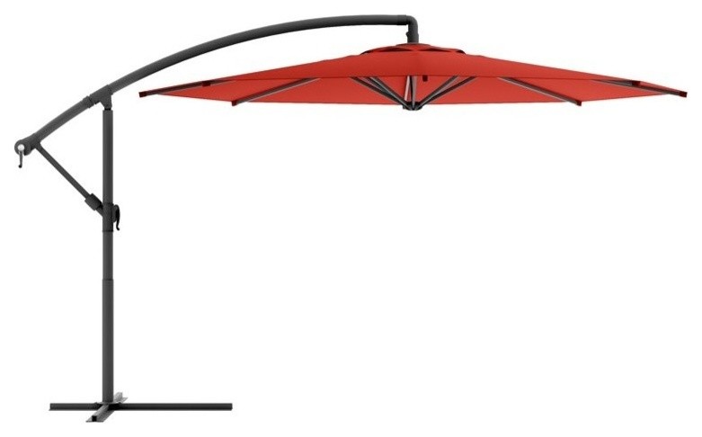 CorLiving PPU-480-U Offset Patio Umbrella, Crimson Red