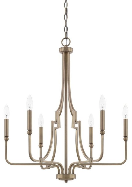 Capital Lighting Dawson 6-LT Chandelier 419361AD - Aged Brass