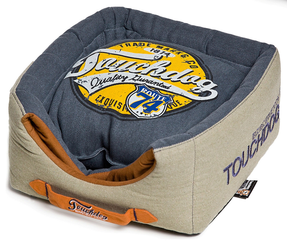 Touchdog Convertible and Reversible Vintage 2in1 Collapsible Dog House Bed Contemporary