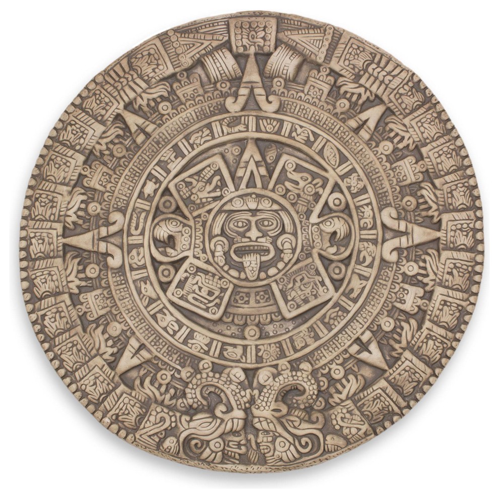 Aztec Sunstone Ceramic Plaque, Mexico - Southwestern - Wall Accents ...