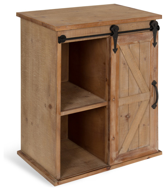 Cates Wood End Table with Sliding Barn Door