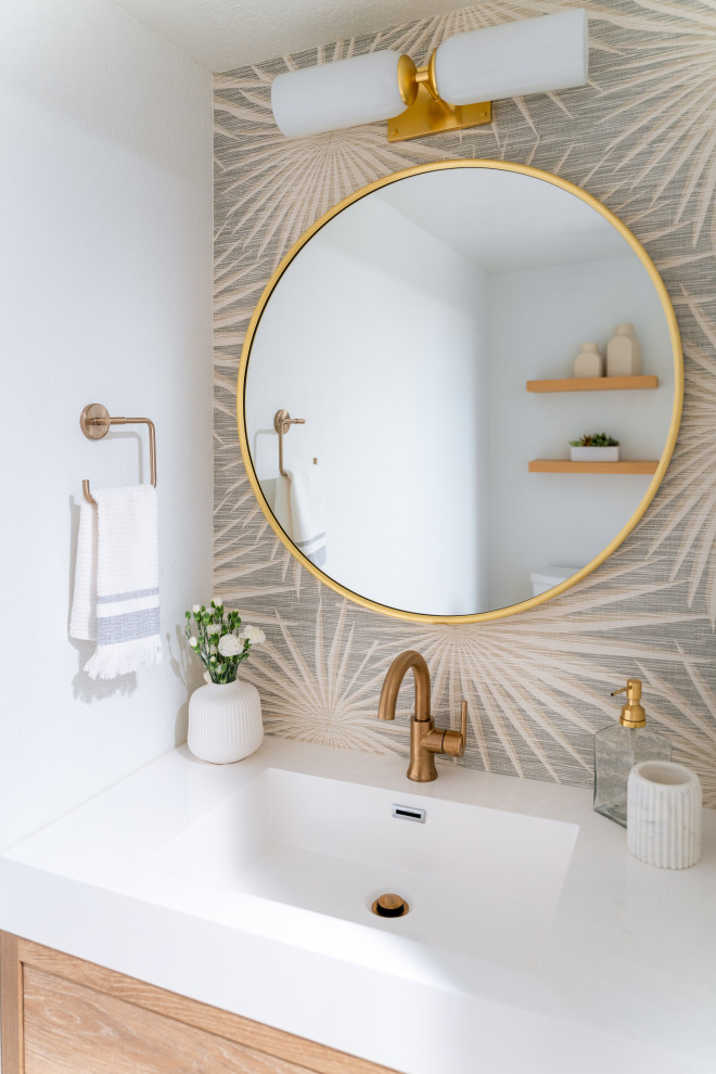 Encinitas Laundry & Powder Room Remodel - Beach Style - Powder Room ...
