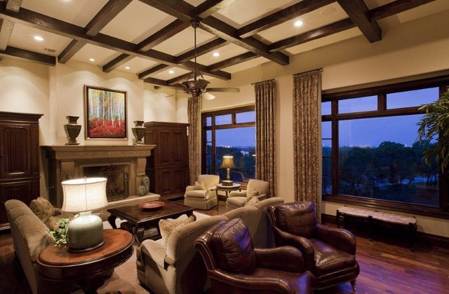 French Country Estate Traditional Living Room Austin