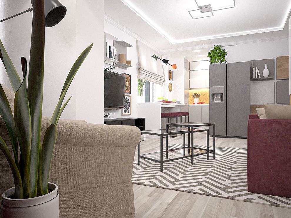 Дизайн евротрехкомнатной квартиры. Пложадь до 100 кв.м.