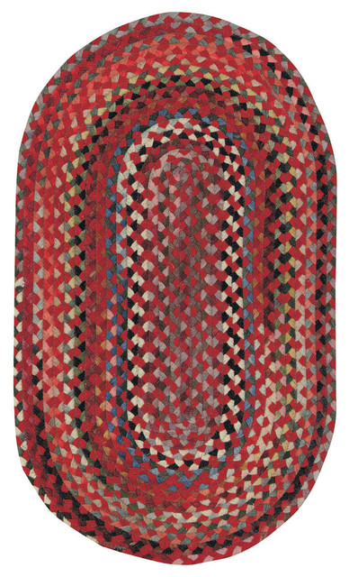 St. Johnsbury Braided Oval Rug, Medium Red