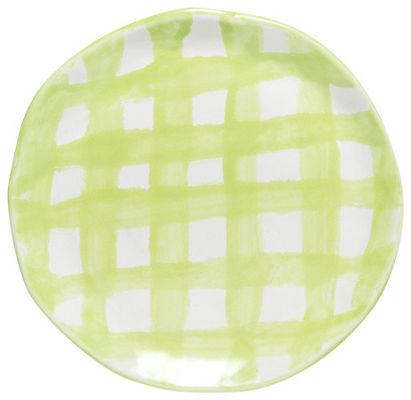 Plaid Accent Plate, Lime