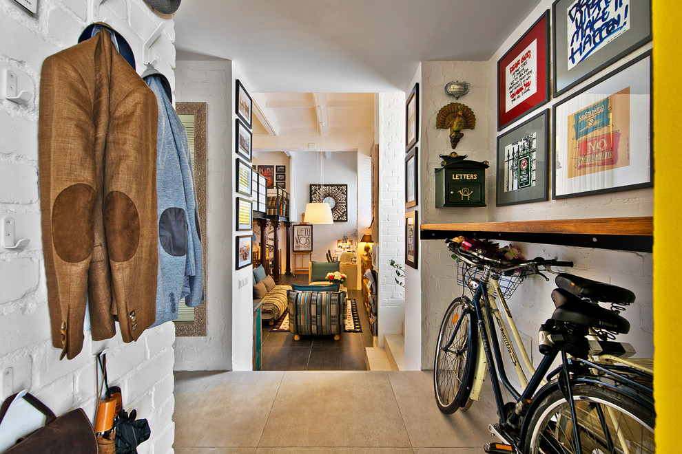 Design ideas for an eclectic entryway in Other.