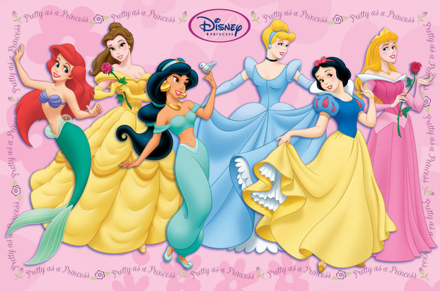 Disney Princess Gowns Poster - Contemporary - Kids Wall Decor - by ...