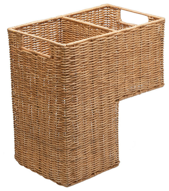 Wicker Step Basket Contemporary Baskets Other by KOUBOO