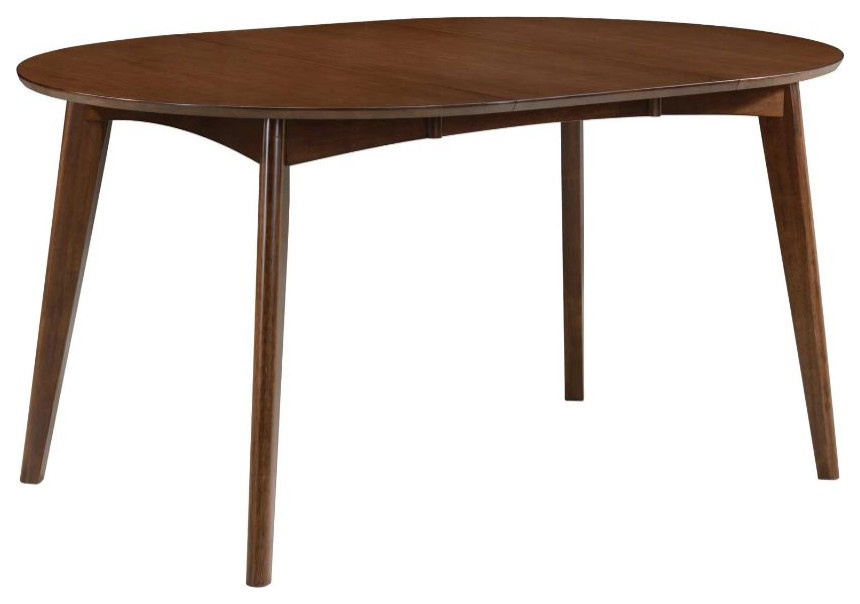 Oval Wood Dining Table, Dark Walnut - Midcentury - Dining Tables - by Simple Relax | Houzz