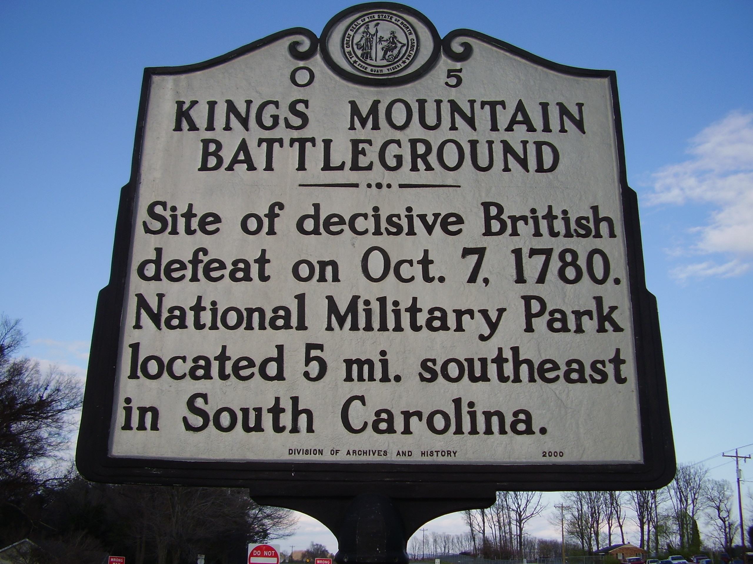 Kings Mountain Battle Ground Historical Marker