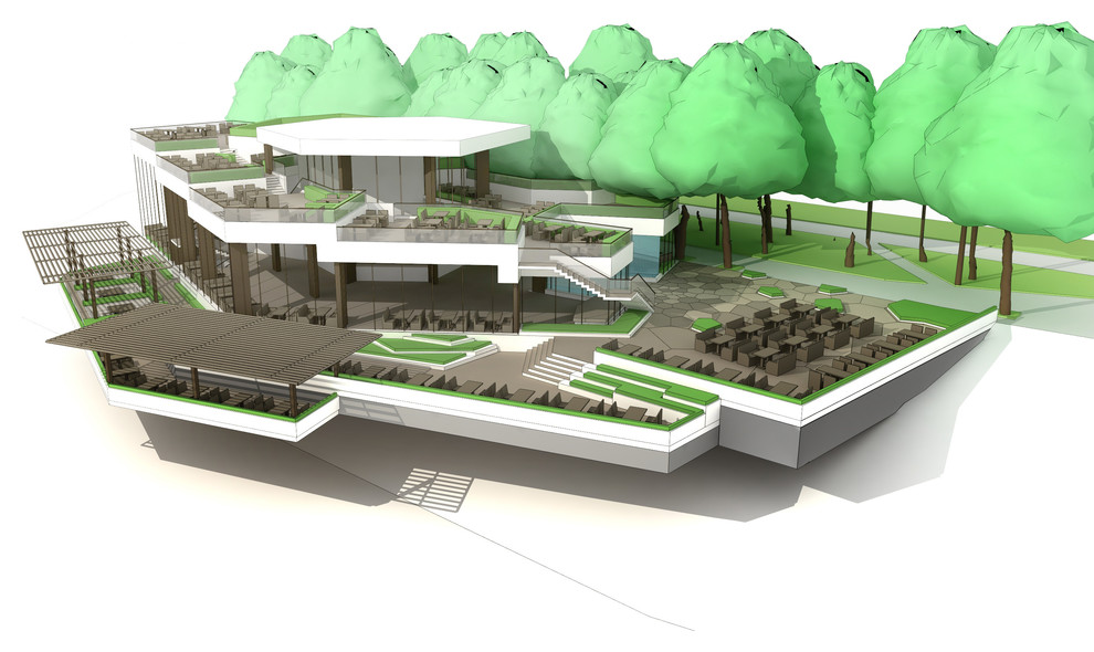 Эскизные наброски ресторанного комплекса