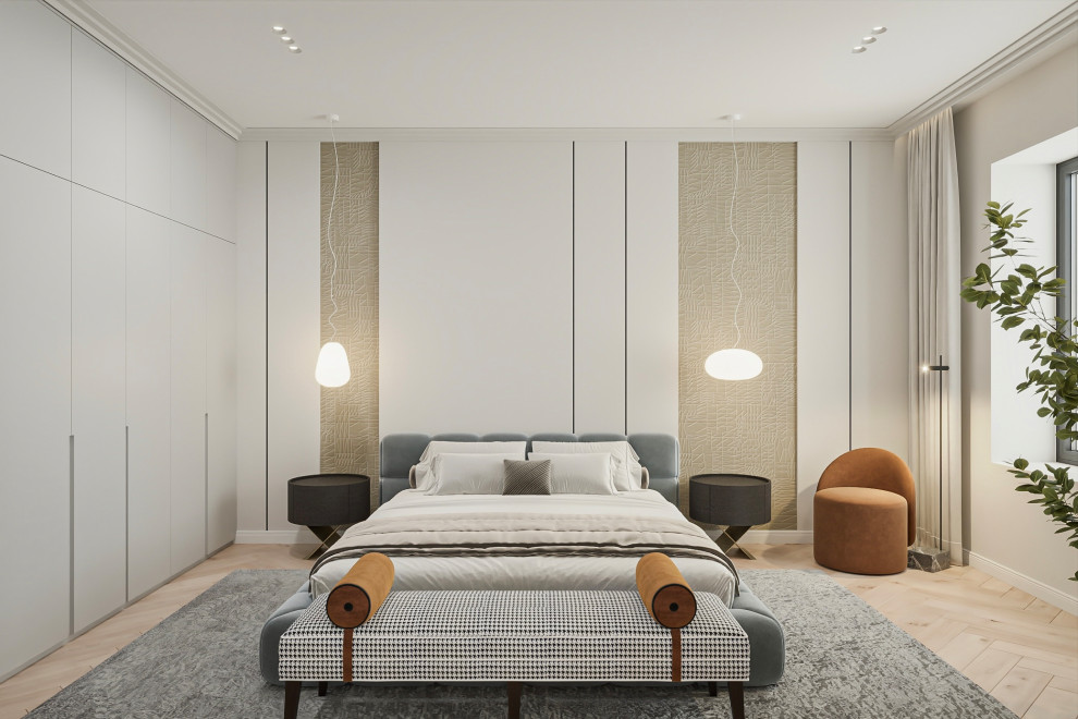 Современная спальня для яркой девушки