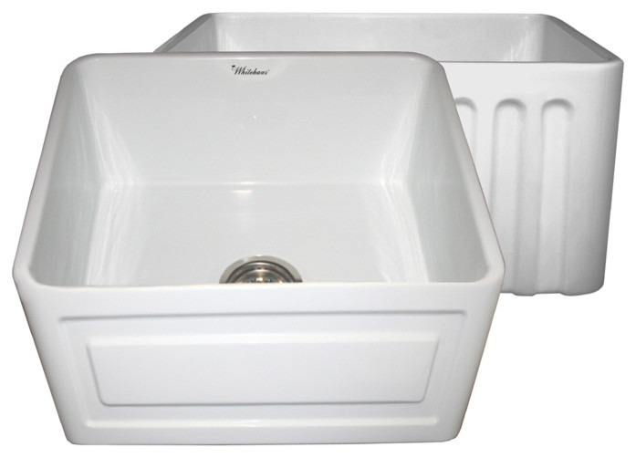 Reversible Series Fireclay Sink, White, 20"X10"