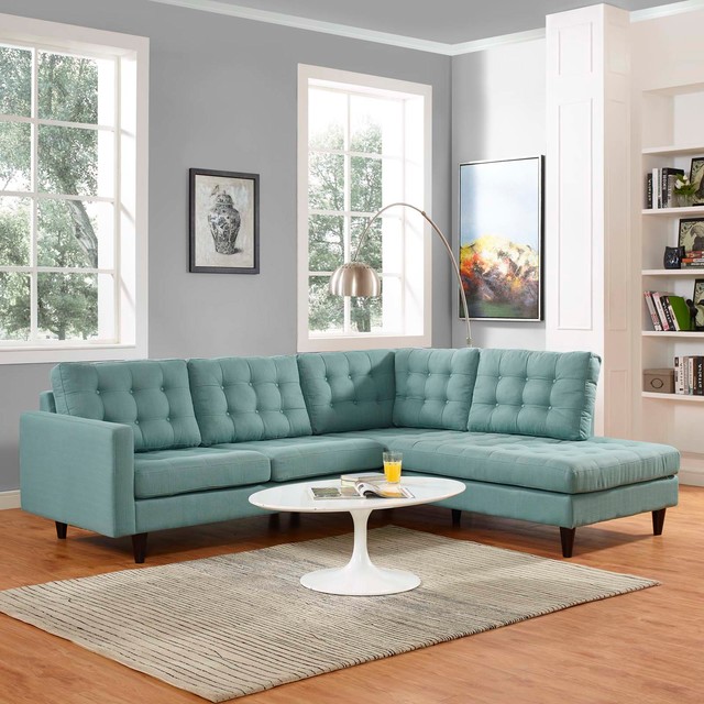 Modern Contemporary Urban Living Sectional Sofa, Fabric - Midcentury ...