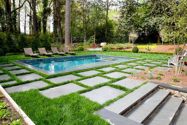 Brookhaven Pool contemporary-garden