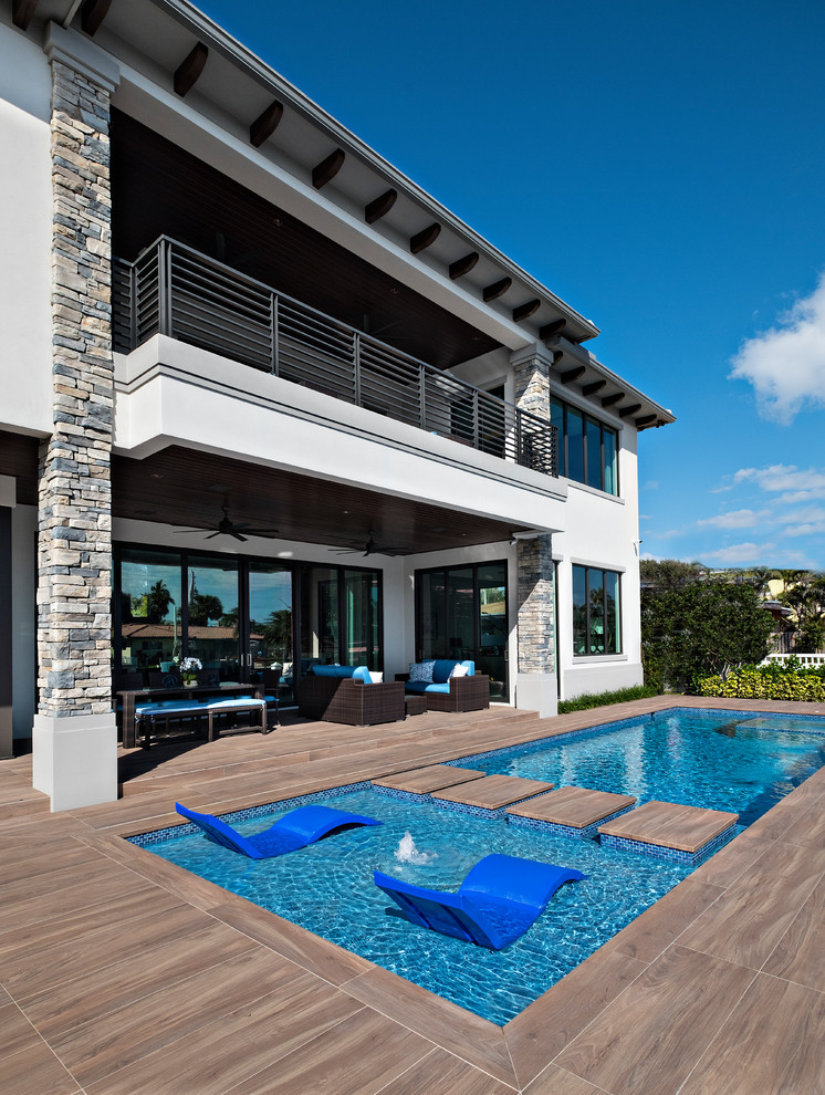 Design ideas for a transitional pool in Miami.
