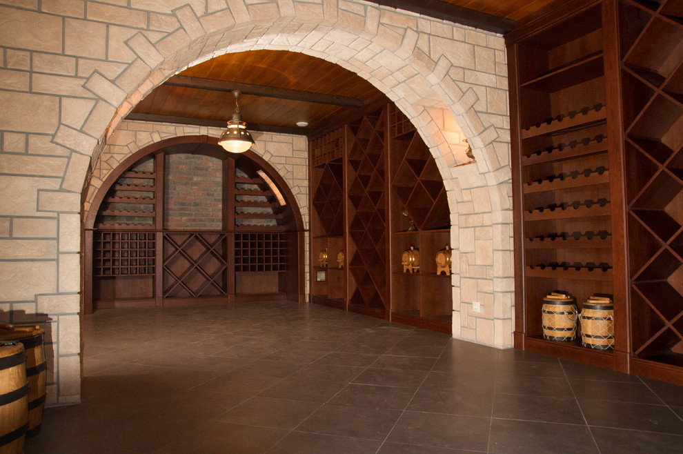 This is an example of a large mediterranean wine cellar in Moscow.