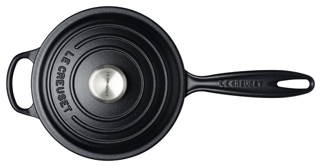 Le Creuset Signature Cast Iron Saucepan, 18 cm, Satin Black