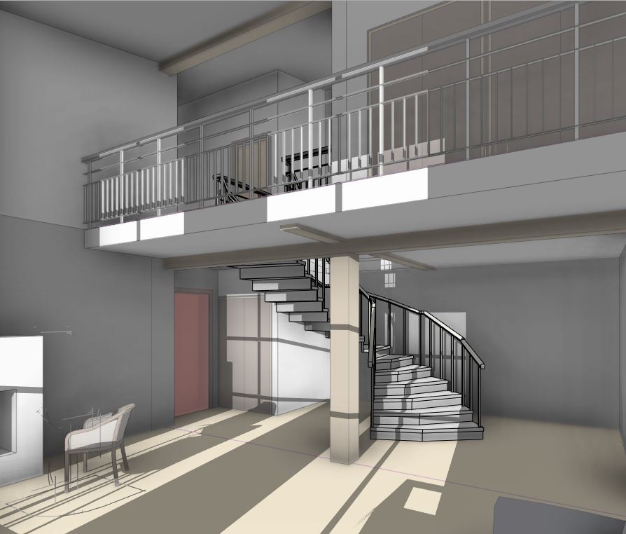 Реконструкция индивидуального дома. Главное помещение с вторым светом