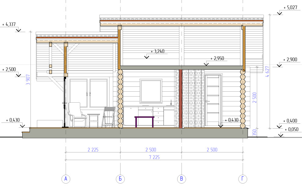 Баня с верандой в н.п. Кульсеитово