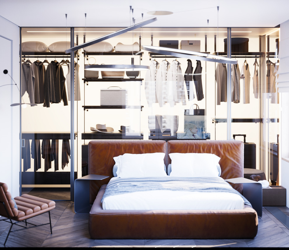 Спальня с умным стеклом