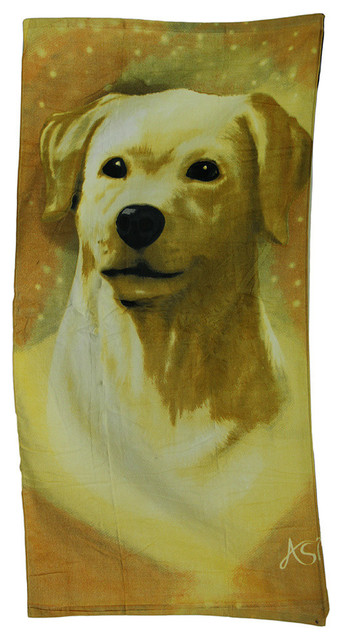 Golden Labrador Retreiver Dog Velour Beach Towel 30 X 60 in.