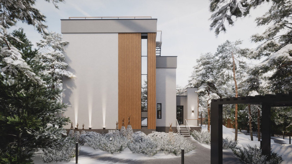 Реконструкция современного дома (зима)