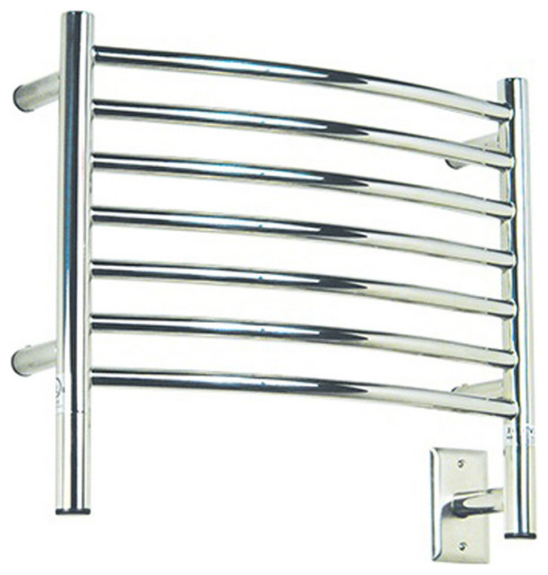 Jeeves Model H-Curved 7-Bar Hardwired Electric Towel Warmer, Polished