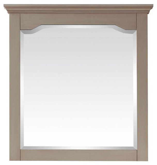 Pegasus Cannes 32 in. x 30 in. Mirror in Distressed Grey (10702M30) Traditional Bathroom