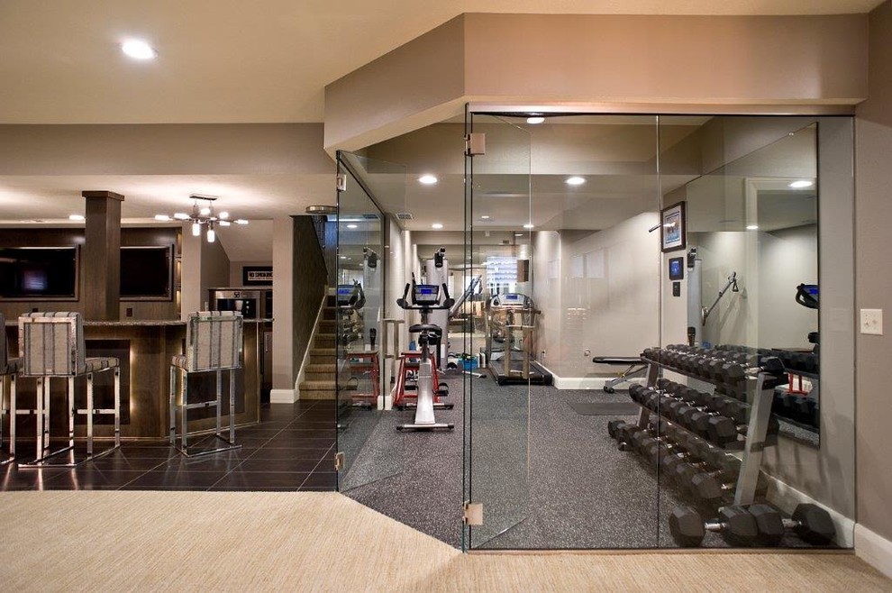 Design ideas for a contemporary home gym in Other.