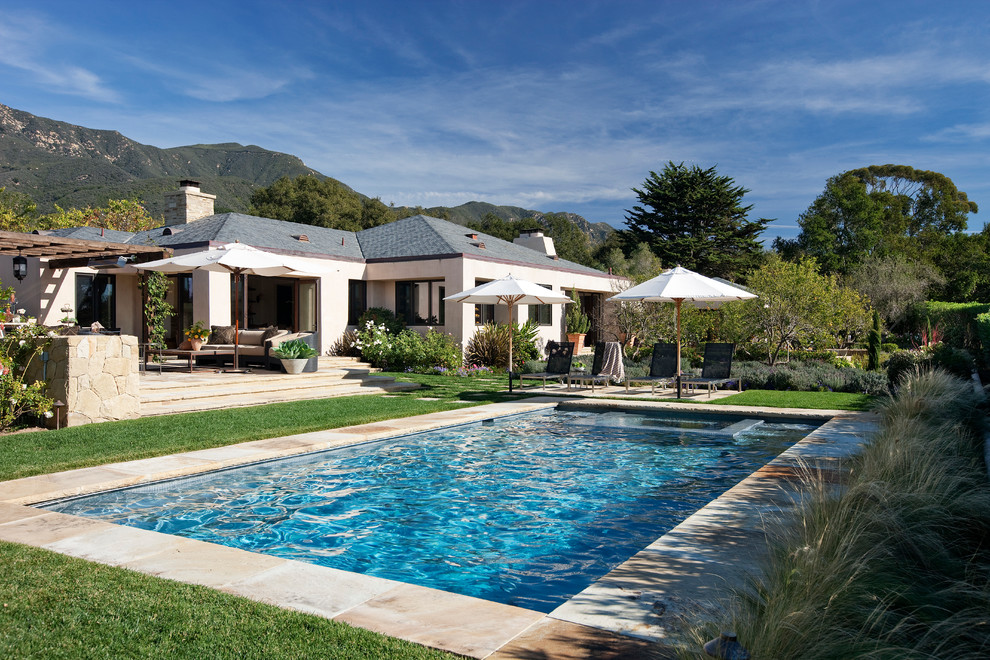 Photo of a rectangular pool in Santa Barbara.