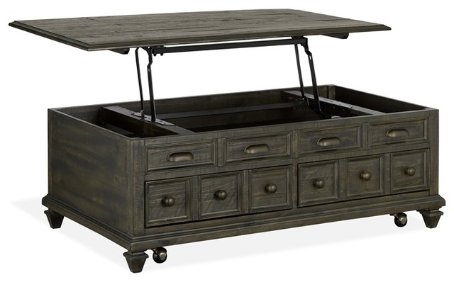 Magnussen T4612 Burkhardt Lift Top Storage Cocktail Table W Casters Traditional Coffee Tables By Furniture Domain