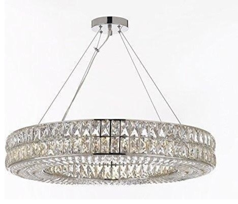 Crystal Nimbus Ring Chandelier Modern Pendant 40" Wide